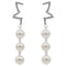 Silver Faux Pearl Half Star Earrings