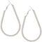 Silver Faux Pearl Teardrop Hoop Earrings