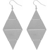 Silver Inverted Triangle Frosted Earrings