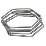 Silver Geometry Hexagon Stacked Bracelets