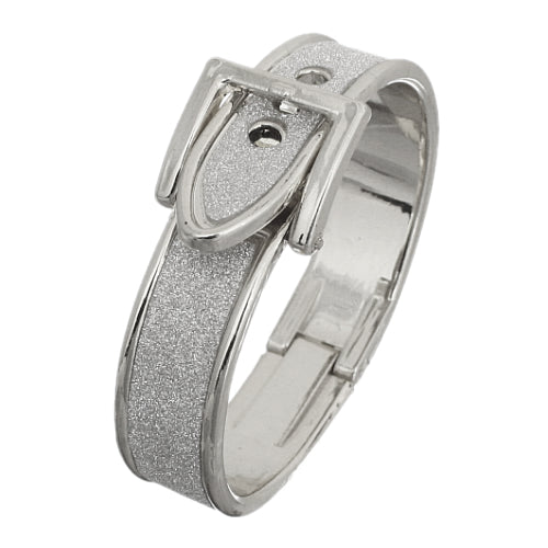 Silver Glitter Belt Buckle Hinged Bracelet