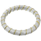 Silver Glitter Fabric Wrapped Bangle Bracelet
