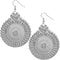 Silver Glitter Open Scrollwork Dangle Earrings