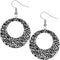 Silver Spotted Cheetah Print Round Earrings