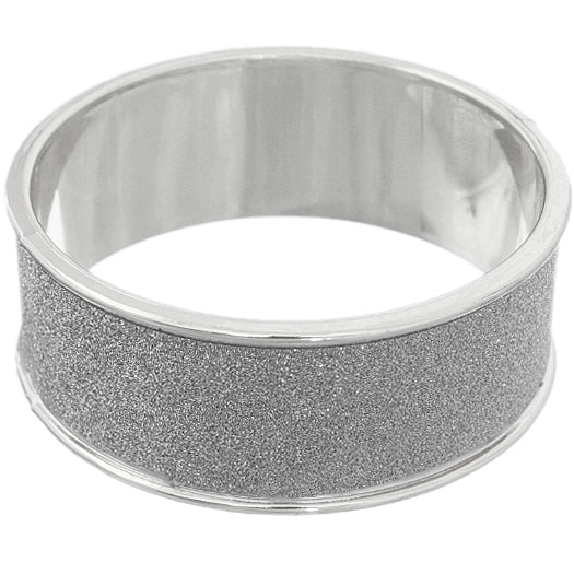 Silver Clubwear Glitter Bangle Bracelet