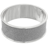 Silver Clubwear Glitter Bangle Bracelet