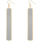 Silver Gold Glitter Stick Dangle Earrings