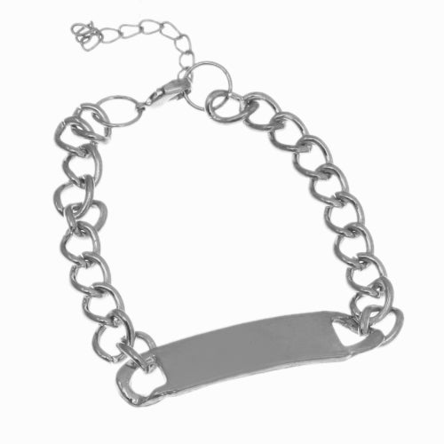 Silver Chain Link ID Bracelet