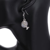 Silver Iridescent Rainbow Mermaid Scale Earrings