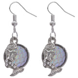 Silver Iridescent Rainbow Mermaid Scale Earrings