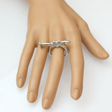 Silver Knotted Nail Mini Statement Ring