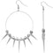 Silver 3D Cube Spike Hoop Earrings
