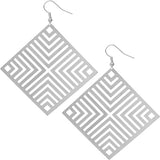 Silver Gigantic Geometic Chevron Earrings
