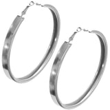 Silver Large Metal Hoop Earrings