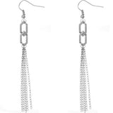 Silver Long Multi Chain Link Earrings