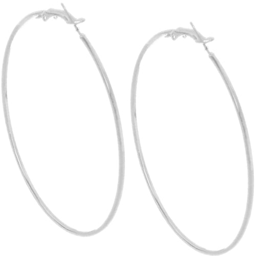 Silver Medium Hoop Earrings