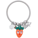 Orange Carrot Butterfly Charm Bracelet