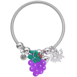 Purple Grape Butterfly Charm Bracelet