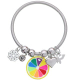 Multicolor Lime Butterfly Charm Bracelet
