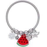 Red Watermelon Butterfly Charm Bracelet