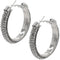 Silver Studded CZ Hoop Earrings