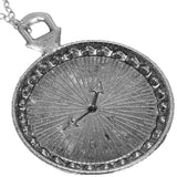 Silver Roman Numeral Chain Clock Charm Necklace