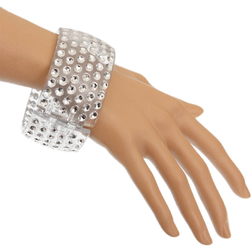 Clear Six Row Hinged Bracelet