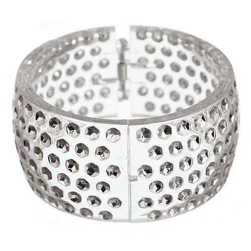 Clear Six Row Hinged Bracelet