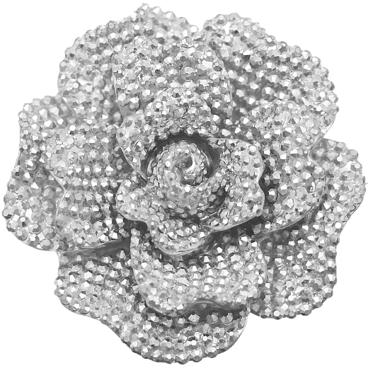 Silver Large Sparkle Flower Stretch Ring