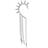 Silver chain spike earring