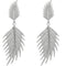Silver Leaf Shaped Dangle Earrings