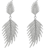 Silver Leaf Shaped Dangle Earrings