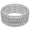 Silver Two-Tone Spike Stacked Bracelet