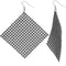Silver Black Flat Rhinestone Mesh Earrings