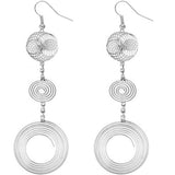 Silver drop Earrings Swirl