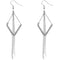 Silver Triangular Loop Chain Earrings