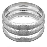Silver Trio Metal Stacked Bracelets
