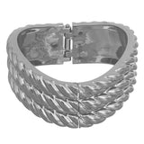 Silver Wavy Hinged Bracelet