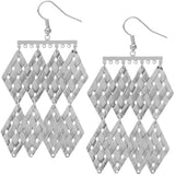 Silver Woven Design Metal Earrings