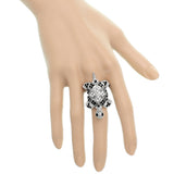 Silver Turtle Crawling Adjustable Ring