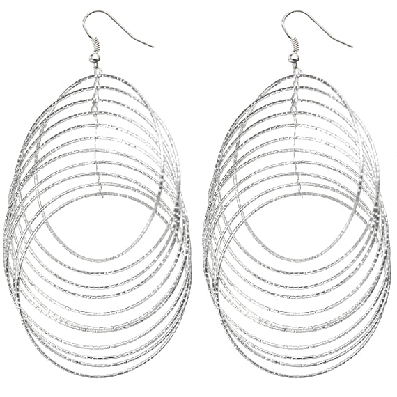 Silver Intertwined Hoop Earrings