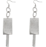 Silver Frost Chain Link Dangle Earrings