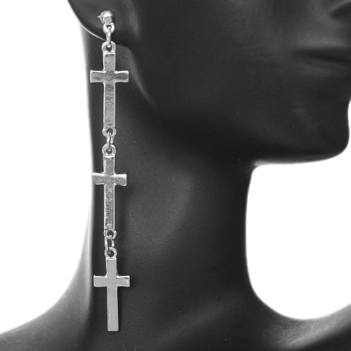 Chain Cross Earrings