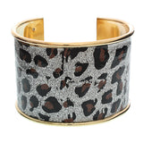 Silver Cheetah Glitter Cuff Bracelet