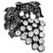 Hematite Rhinestone Adjustable Leaf Strawberry Ring