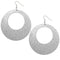 Silver Big Wooden Glitter Hoop Earrings