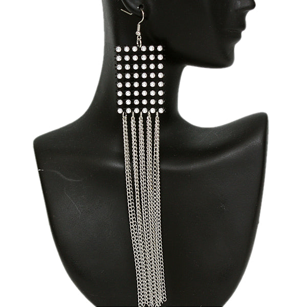 Silver long Chain Earrings