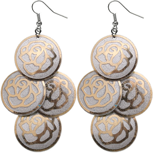 Silver disk earrings