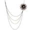 Silver Floral Layered Chain Necklace Set