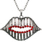 Red Silver Charm Lips Chain Necklace